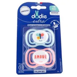 DODIE Extra - Sucette Anatomique smile rose duo +18m