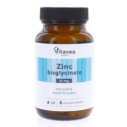 VITAVEA Zinc Bisglycinate 60 gélules 15 mg