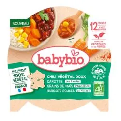 BABYBIO Végétal - Chili Végétal Doux Carotte Grains de Maïs Haricots Rouges +12 Mois Bio 230 g