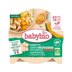 BABYBIO Végétal - Quinotto Quinoa Potimarrons Champignons Fromage de Chèvre +12 Mois Bio 230g