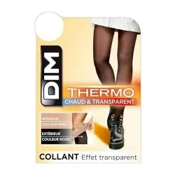 DIM Thermo Chaud & transparent - Collant Effet Transparent Noir taille 1-2