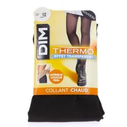 DIM Thermo - Chaud & transparent - Collant Effet Transparent Noir taille 1-2