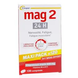 MAG2 24H Magnésium marin 300mg + B6 + B12 x120 comprimés