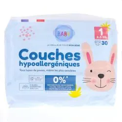 PHARMABABY Couches hypoallergéniques t1 x30 couches