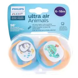 AVENT Ultra Air - Sucettes 6-18 mois pinguin/élephant