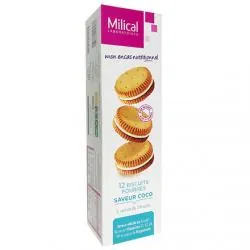 MILICAL Biscuits diététiques hyperprotéinés goût coco x 12