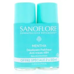 SANOFLORE Déodorant Fraicheur Bio Anti-traces 48h Mentha lot 2x50ml