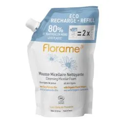 FLORAME Eaux florales bio - Mousse micellaire nettoyante bio eco recharge 300ml