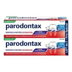 PARODONTAX Dentifrice Renforce et Protège les Gencives à l'Acide Hyaluronique lot 2 x 75ml