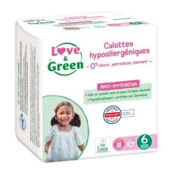 LOVE&GREEN Couches Culottes hypoallergéniques taille 6 - +16kg x26 couches