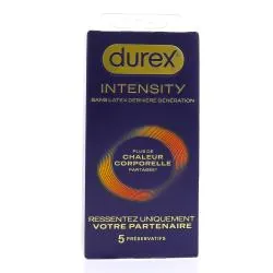 DUREX Intensity - Préservatifs Sans Latex Chaleur Corporelle boite de 5