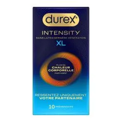 DUREX Intensity - Préservatifs Sans Latex Chaleur Corporelle boite de 10 - taille xl