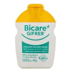 GIFRER Bicare plus - Dentifrice poudre blancheur menthe verte 60g