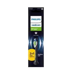 PHILIPS Sonicare W2 optimal white - Tête de brosse de rechange noire x2 + 1 offerte
