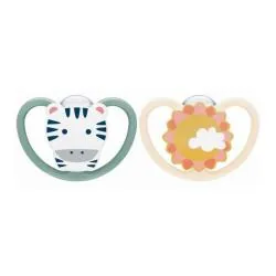 NUK Space - Sucettes Physiologiques Silicones 6-18 mois fille