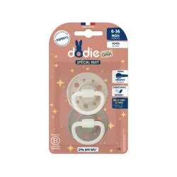 DODIE Gaïa - Sucettes duo ronde 6-36 mois spécial nuit beige