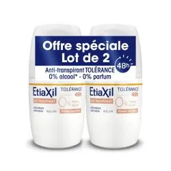 ETIAXIL Tolérance -Déodorant Anti-Transpirant Roll-on 48H 50ml lot de 2