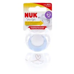 NUK Starlight Sucettes 0-2 mois bleu
