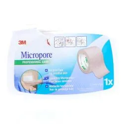 3M Micropore - Sparadrap avec dévidoir de 25mm x 5m chair