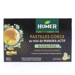 HUMER Pastilles Gorge au Miel de Manuka Actif et eucalyptus x16 pastilles