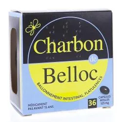 CHARBON DE BELLOC 125 mg Boîte Boite metal boîte en fer de 36 capsules
