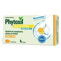 PHYTOXIL Mal de Gorge Miel Sans Sucre x16 Pastilles