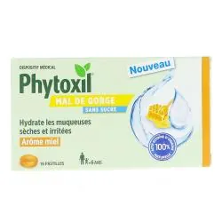 PHYTOXIL Mal de Gorge Miel Sans Sucre x16 Pastilles