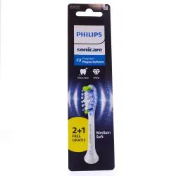 PHILIPS Sonicare - Tête de brosse C3 Premium Plaque Defence 2+1 offert blanc