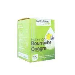 NAT & FORM Bio Huiles de bourrache et Onagre x120 capsules