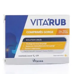 VITAVEA Vita'Rub - Maux de Gorge x24 Comprimés à Sucer
