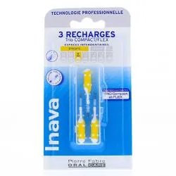 INAVA Brossettes 2.5 - 2.2 mm micro fine conique jaune pack de 3 recharges