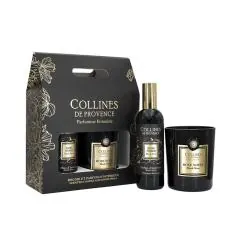 COLLINES DE PROVENCE Coffret cadeau parfum d'Intérieur rose noire
