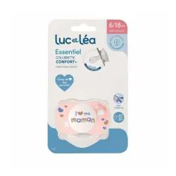 LUC ET LEA Essentiel collerette confort+ - Sucette 6-18 mois j'aime ma maman