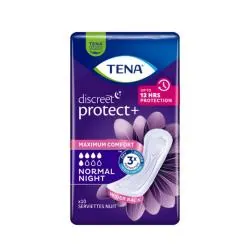 TENA Discreet - Serviettes hygiéniques nuit normal x10 serviettes