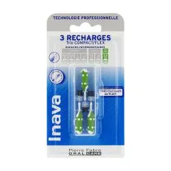 INAVA Trio Compact / Flex - Recharge brosette interdentaire verte extra larges ISO6 2,2mm x3