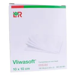 LOHMAN & RAUSHER Vliwasoft - Compresses de Gaze Non tissées Stériles 10 x 10 cm 50 sachets