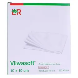 LOHMAN & RAUSHER Vliwasoft - Compresses de Gaze Non tissées Stériles 10 x 10 cm 10 sachets