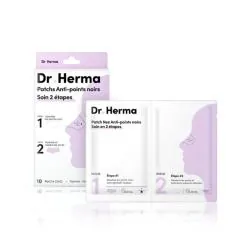 DR. HERMA Patchs Anti-Points Noirs en 2 Etapes 10 patchs