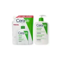 CERAVE Crème lavante hydratante peaux normales à sèches lot crème lavante 473ml + eco recharge 473ml