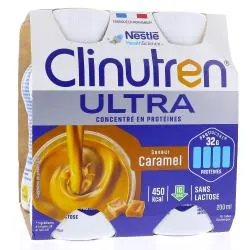 CLINUTREN Ultra concentré en protéines saveur caramel sans lactose 4x200ml