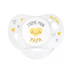 LUC ET LEA Essentiel collerette confort+ - Sucette 0-6 mois j'aime mon papa j'aime mon papa