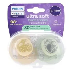 AVENT Ultra Soft - Sucette 6-18 mois forest friends