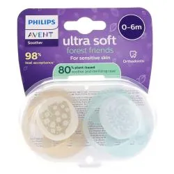 AVENT Ultra Soft - Sucettes 0-6 mois forest friends