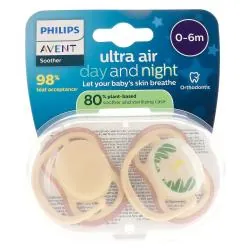 AVENT Sucettes Ultra Air Day And Night 0-6 mois