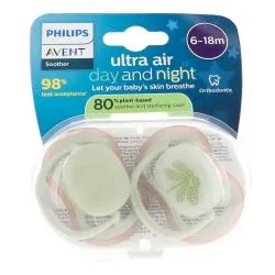 AVENT Sucettes Ultra Air Day And Night 6-18 mois