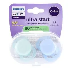 AVENT Ultra Start 0-2mois lot de 2 verte / bleue unies