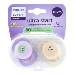 AVENT Ultra Start 0-2mois lot de 2 beige / violette