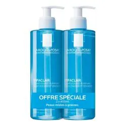 LA ROCHE-POSAY Effaclar - Gel moussant purifiant sans savon peau grasse lot de 2 x 400ml