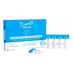 EUMILL Protection Gouttes Occulaires yeux fatigués, secs, exposés aux écrans 10 unidoses de 0,5 ml