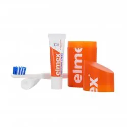 ELMEX Set dentaire de voyage lot de 2 tubes 12ml + 1 brosse à dents